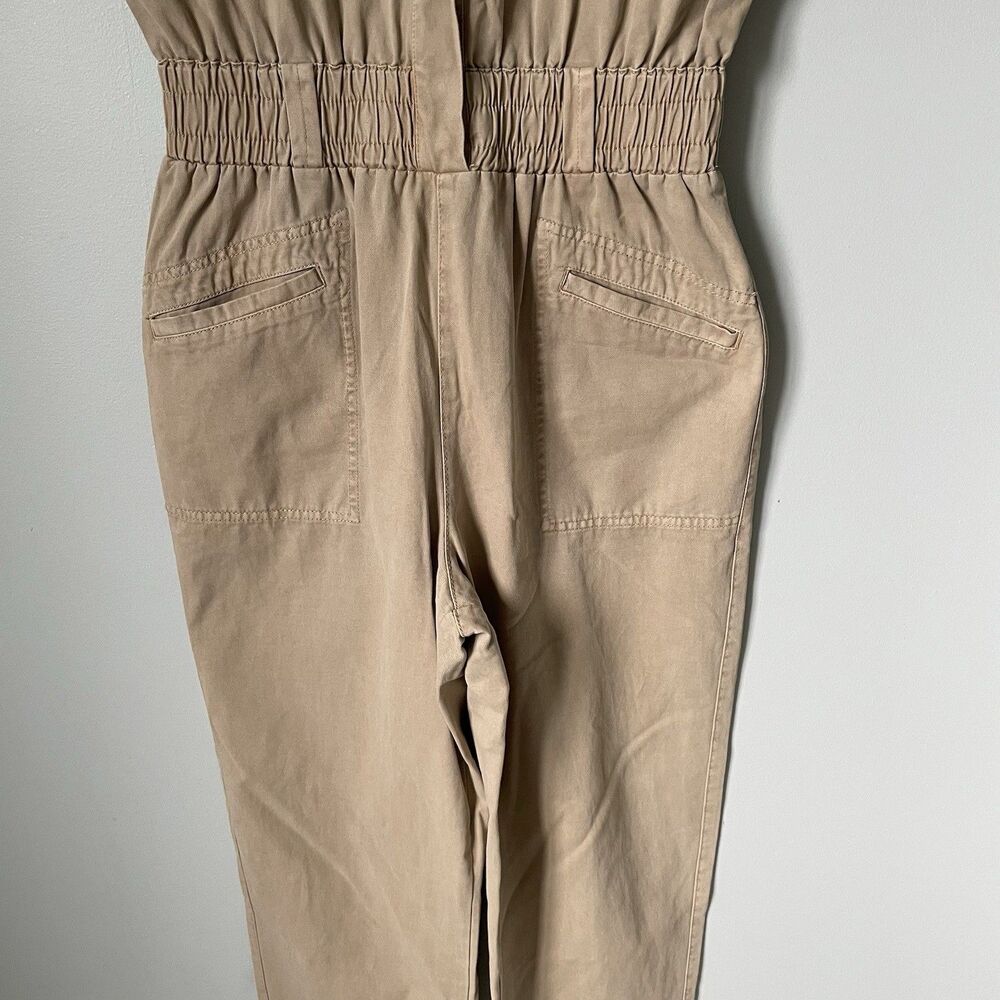 Pistola Rosie Utility Jumpsuit 100% Cotton Padded Shoulder Sesame Women's Medium - Picture 8 of 16